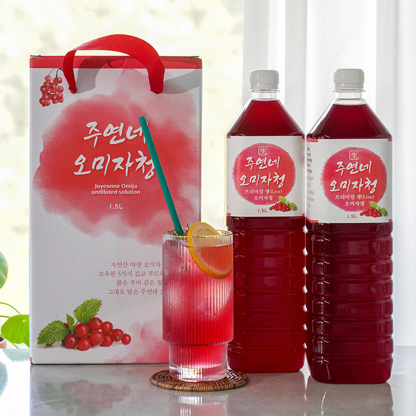 주연네 프리미엄 생오미자청 수제 오미자청 원액 엑기스 1.5L 3병 선물세트 오미자원액 이미지 6