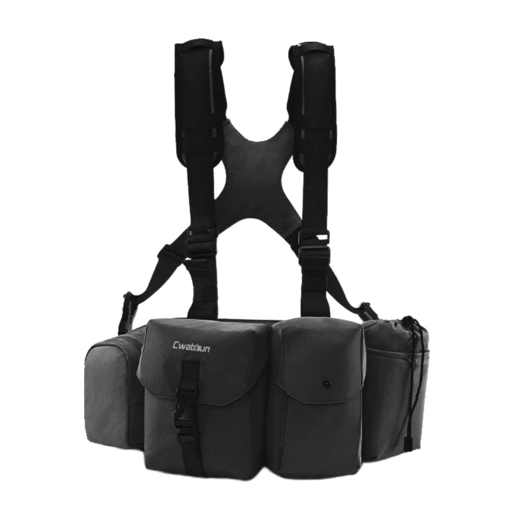 카메라 파우치 벨트백 렌즈 케이스 DSLR 조끼 블랙 80-140cm - 상품 이미지