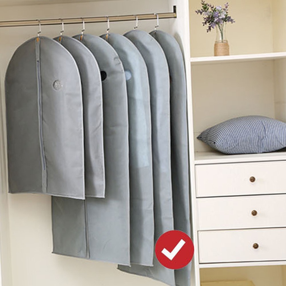 부직포먼지방지 회색드레스룸정리옷커버 대형계절옷정리의류커버 - 상품 이미지