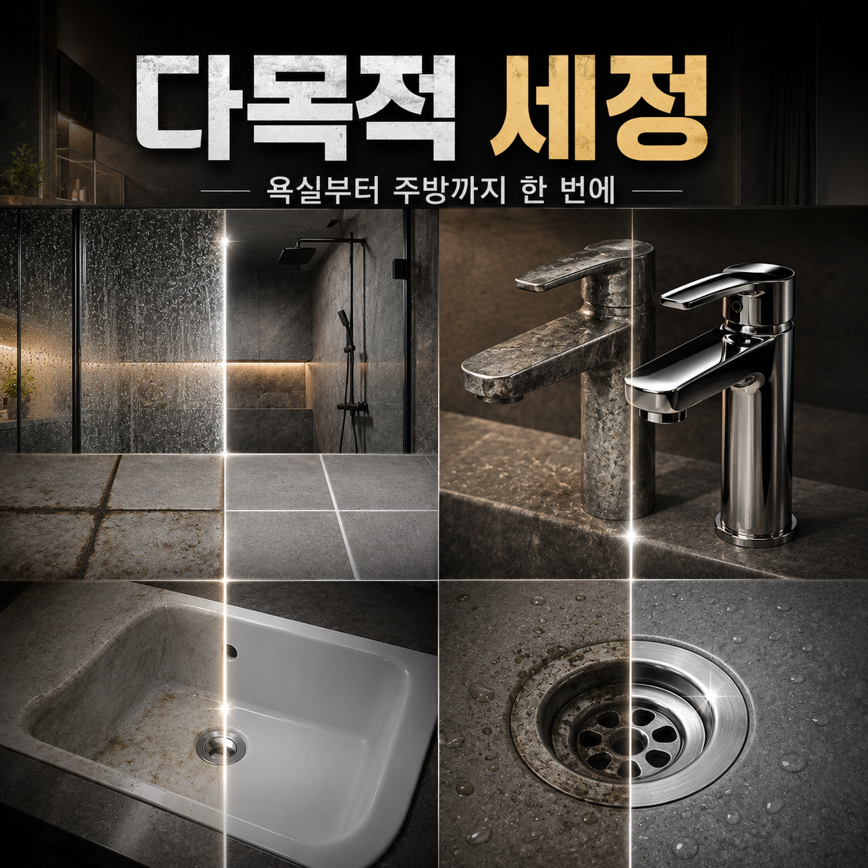 안셈 욕실 물때 청소 화장실 싱크대 유리 특허 물때제거제 1L 상품 이미지