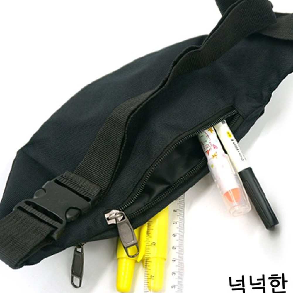 넉넉한수납여행용힙색 튼튼한원단아웃도어힙쌕 사각디자인데일리룩슬링백 - 상품 이미지