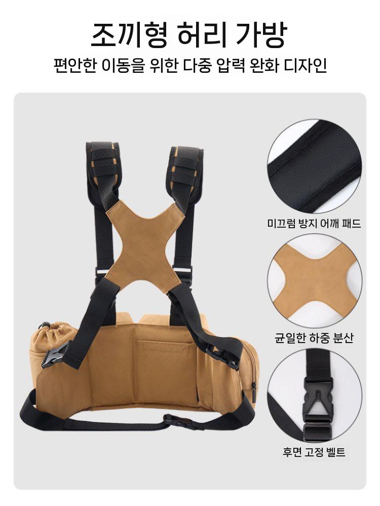 카메라 파우치 벨트백 렌즈 케이스 DSLR 조끼 블랙 80-140cm - 상세 이미지 3
