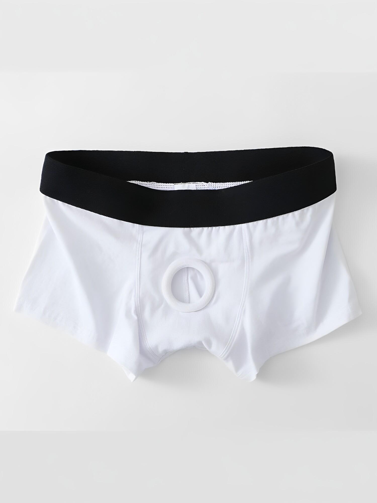 남성 드로즈 앞구멍 깔끔한 디자인 언더웨어 블랙 순면 블랙 m 45.0-50.0kg - 상품 이미지