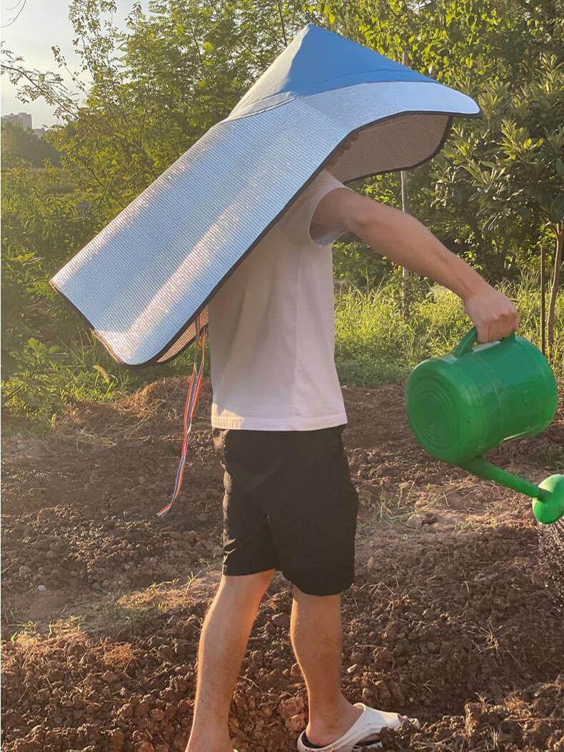 돗자리모자 갓모자 햇빛가리개 농사 고깔모자 90cm 케이프+모자 두꺼운형 반신 A. 91cm 캐노피 방풍 로프 포함 - 상세 이미지 3