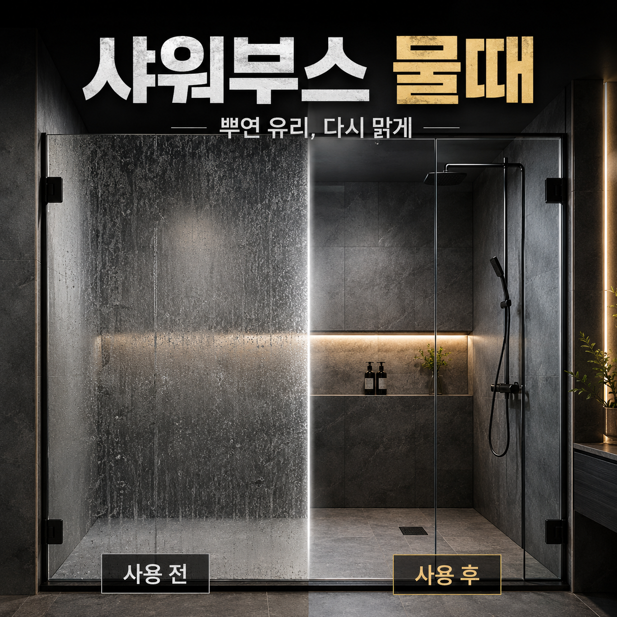 안셈 욕실 물때 청소 화장실 싱크대 유리 특허 물때제거제 1L 상품 이미지