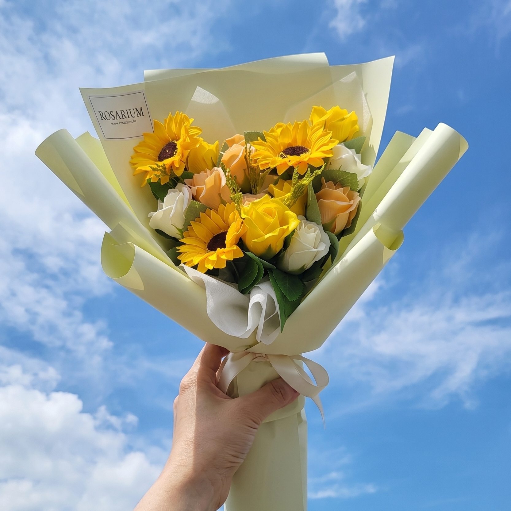 해바라기 비누꽃다발 토퍼 졸업식 생일 학예회 비누꽃 선물 어제보다 사랑해 - 상세 이미지 2