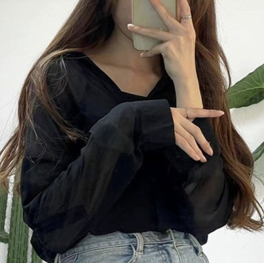 산뜻한민소매탑 비침원단상의 얇은쉬폰티 - 상품 이미지