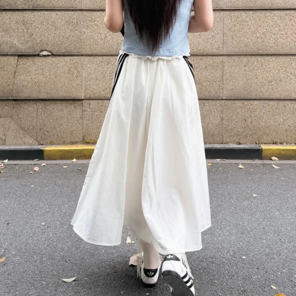 아디다스 오리지널스 여성 삼선 트랙 롱스커트 치마 화이트 스커트 캐주얼 데일리룩 KX7987 이미지 7