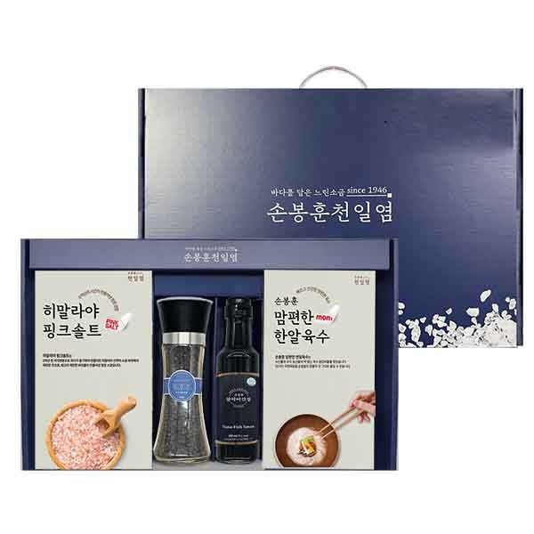 손봉훈 천일염 소금 선물세트 풍미담 시그니처 4종 그라인더 집들이 결혼식 답례품 핑크 솔트 - 상품 이미지