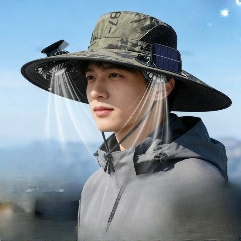 선풍기 모자 캠핑 충전 야외 휴대용 썬캡 팬 자외선차단 등산 여름 남성용 - 상품 이미지
