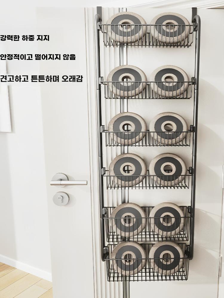 문걸이 수납선반 정리대 스탠드 틈새 공간활용 무타공 3층 - 상세 이미지 5
