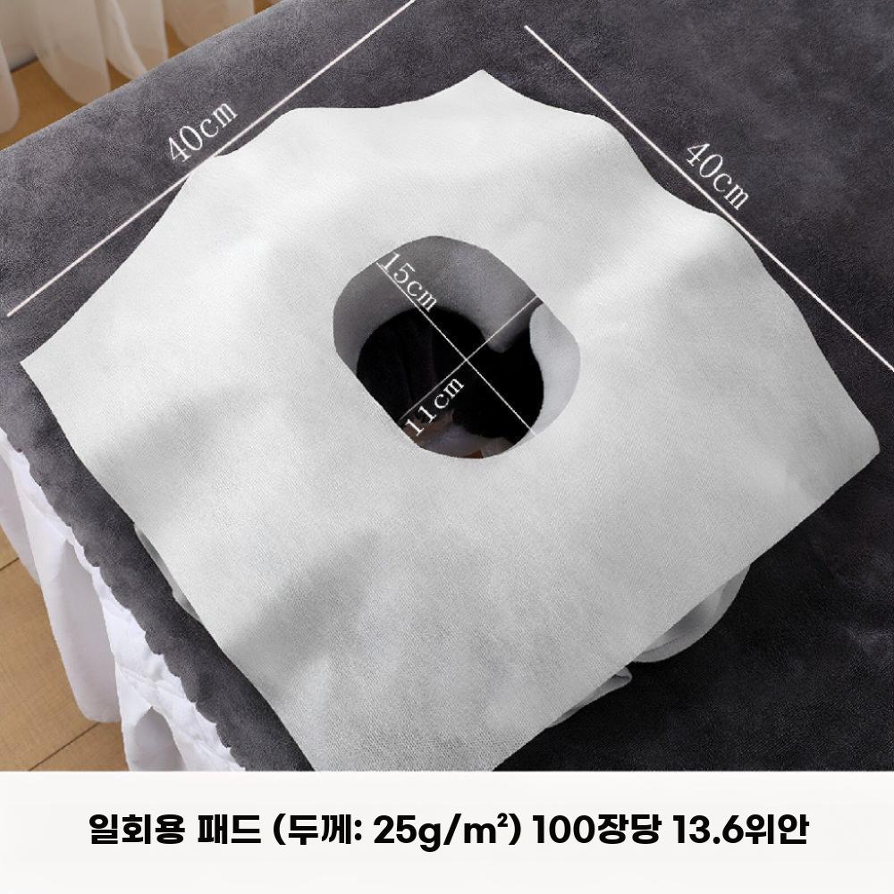 일회용 얼굴 커버 베드 안면 페이스 수건 미용실 마사지 십자형 100개 1x1 크기 - 상세 이미지 4