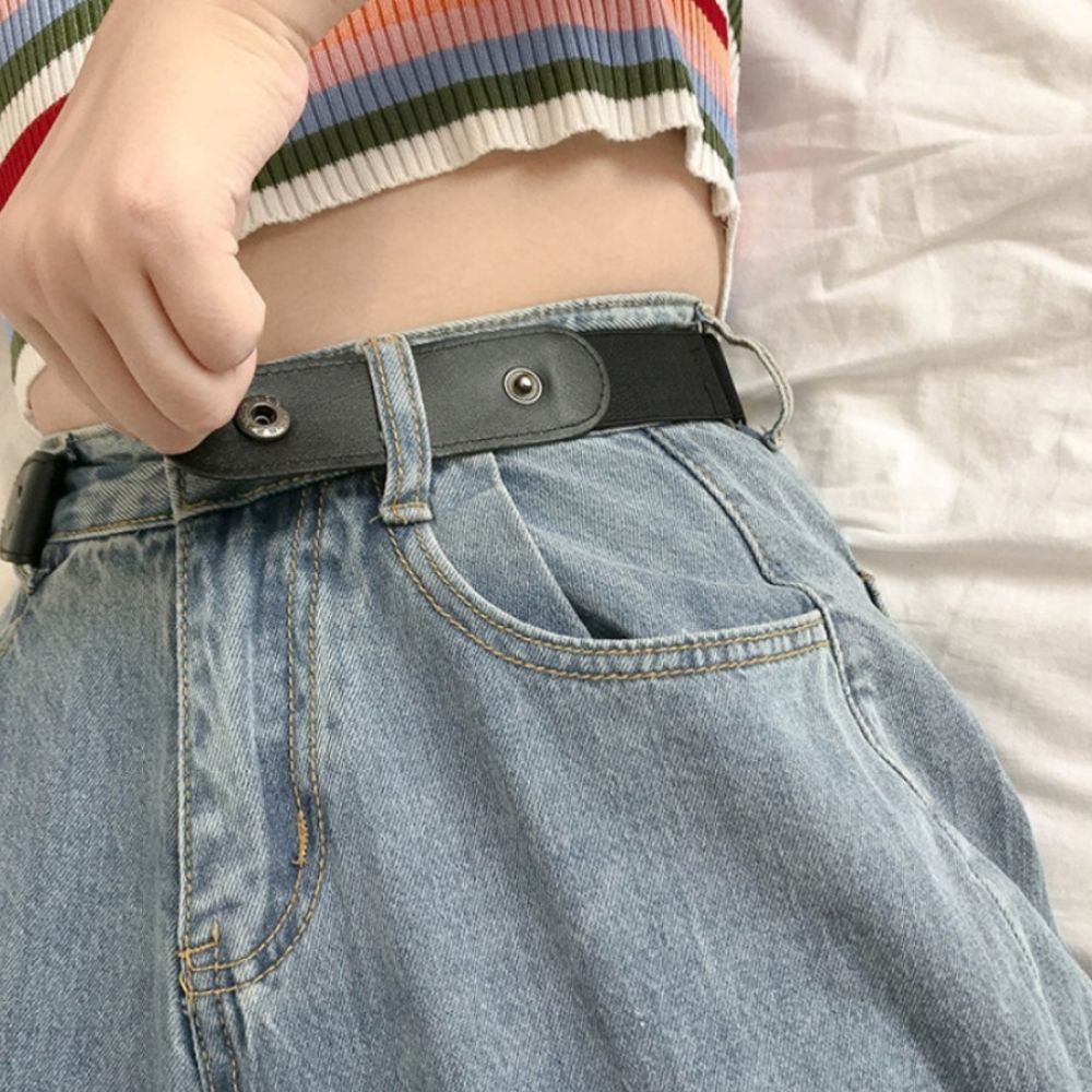 버클리스벨트 똑딱이벨트 버클프리 허리줄임 고무줄 청바지 - 상세 이미지 3