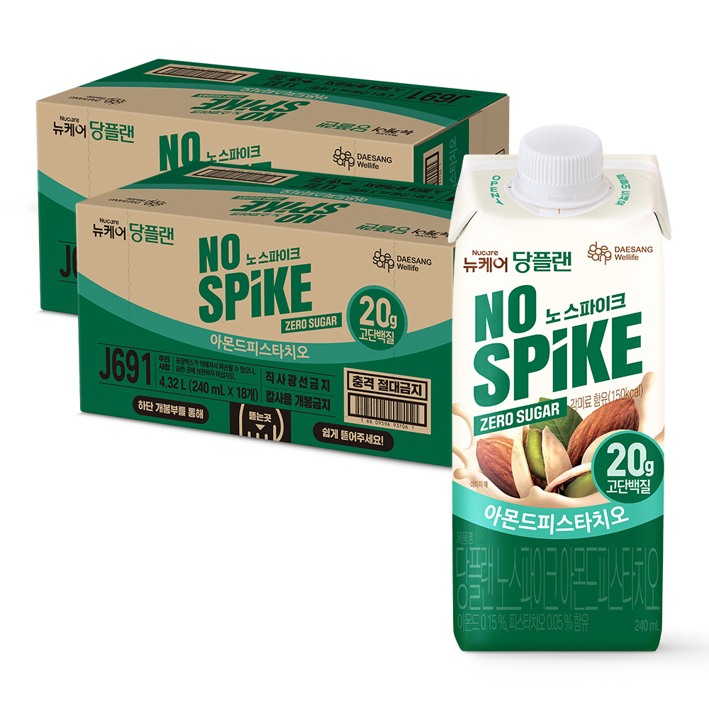 뉴케어 당플랜 노스파이크 제로슈거 아몬드피스타치오 단백질 20g 240ml, 36개 - 상품 이미지