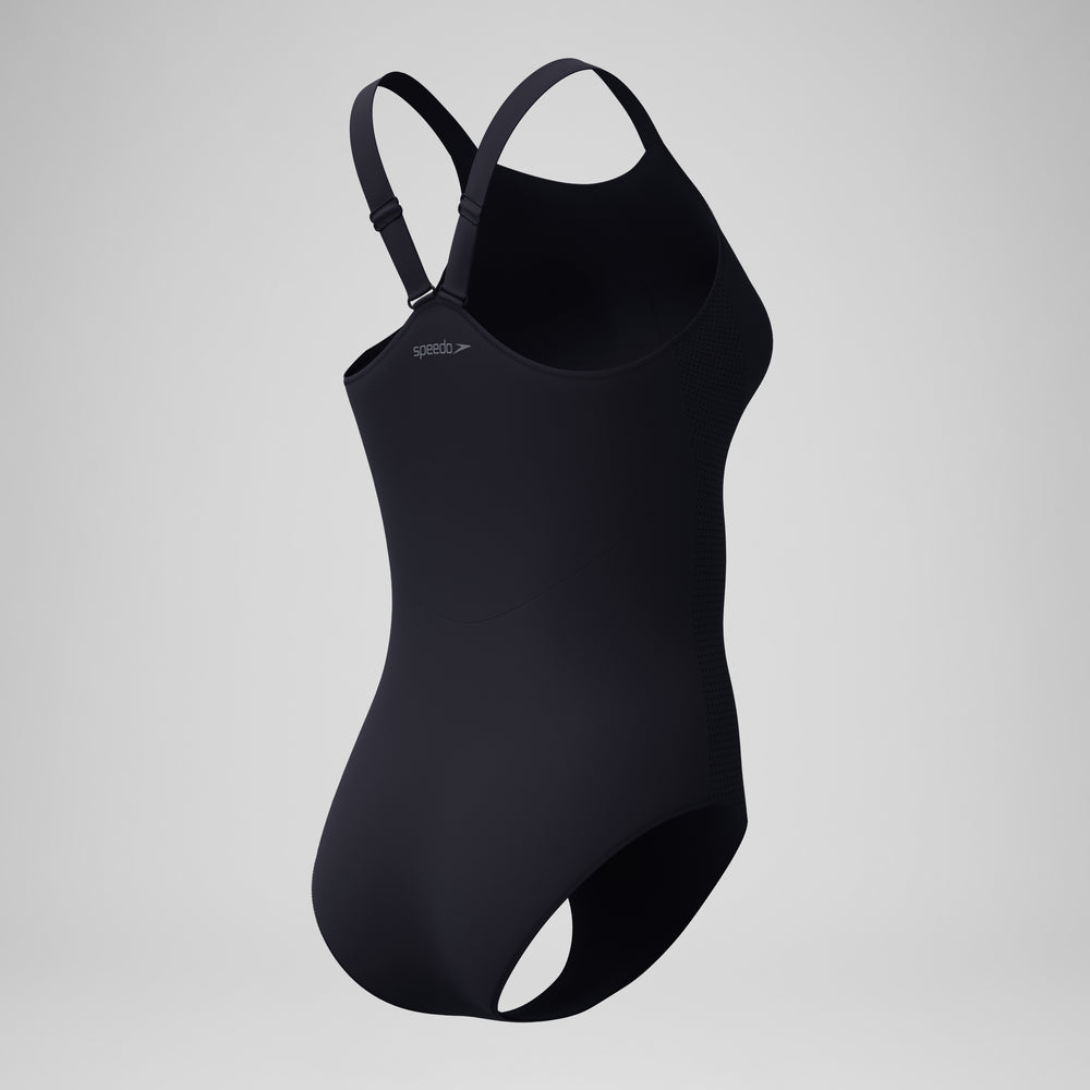 스피도 여성 스컬처 하이넥 컨투어 원피스 수영복 Anthracite 이미지 7