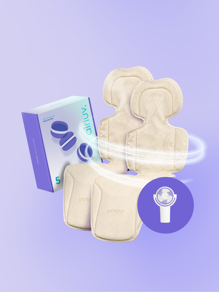 [1+1]폴레드 에어러브5 마카롱 무선리모콘 통풍 쿨시트 유모차 카시트 라이너 (보조배터리 미포함) - 상품 이미지