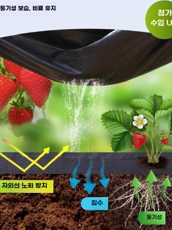잡초방지 덮개 농업용 제초매트 과수원 텃밭 제초 0.4mx200m - 상세 이미지 3