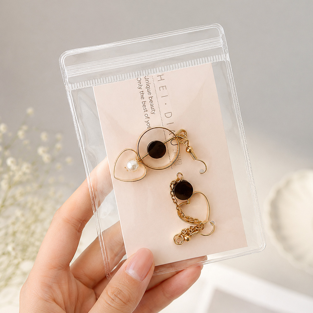 미니 PVC 지퍼백 투명 액세서리 포장 소분 두꺼운 소형 다회용 10.5x11cm, 1매, 1개 - 상품 이미지