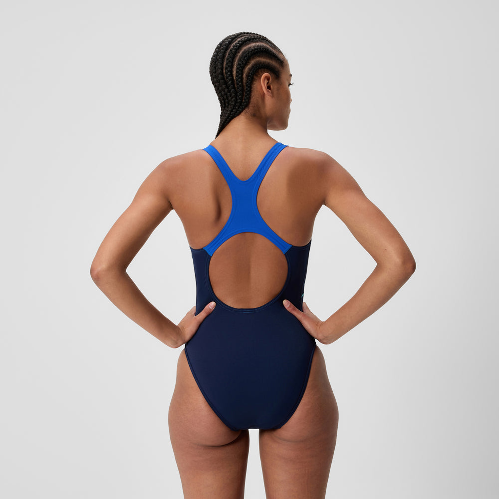 스피도 여성 메들리 로고 메달리스트 원피스 수영복 Peacoat/DeepSapphire - 상세 이미지 3