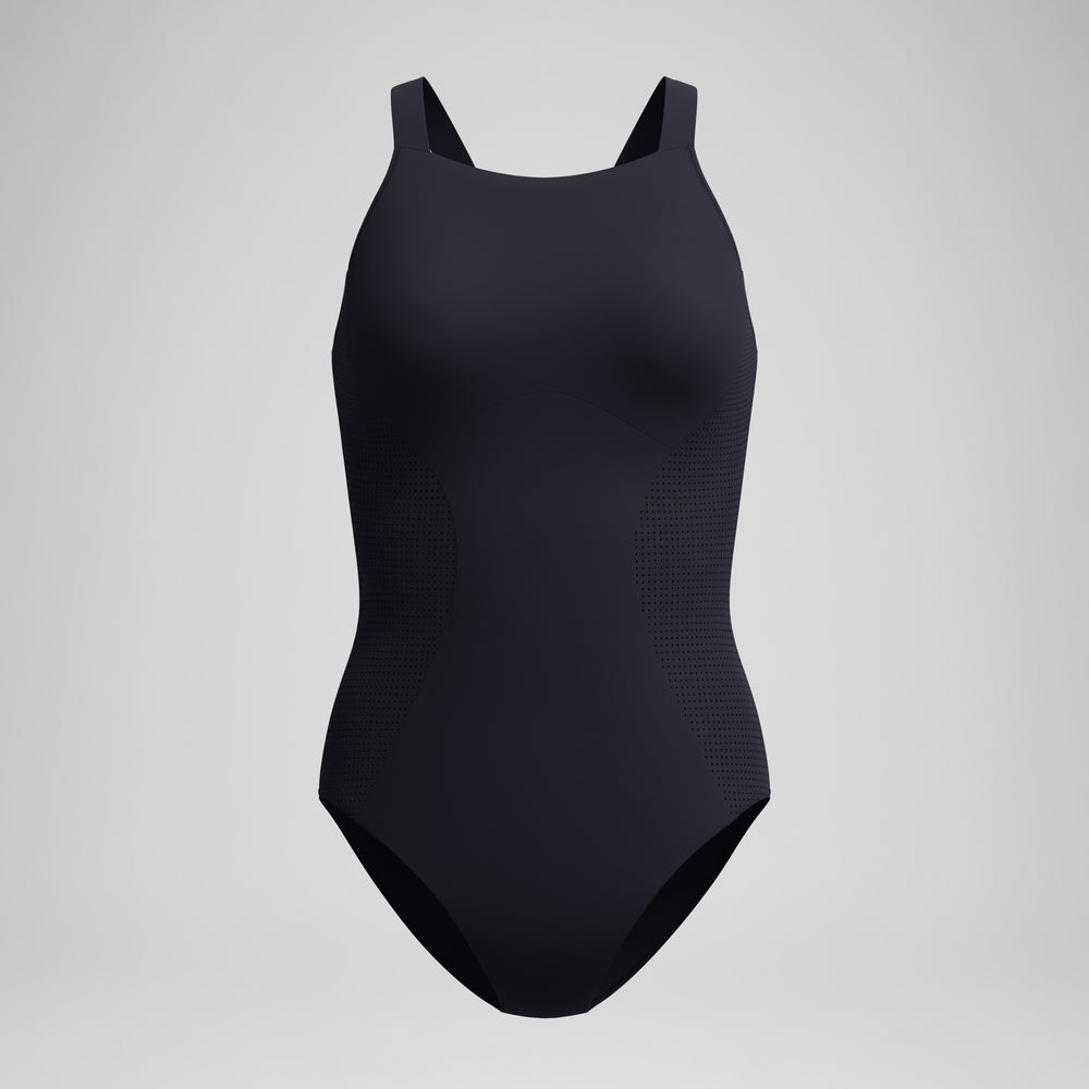 스피도 여성 스컬처 하이넥 컨투어 원피스 수영복 Anthracite - 상세 이미지 4
