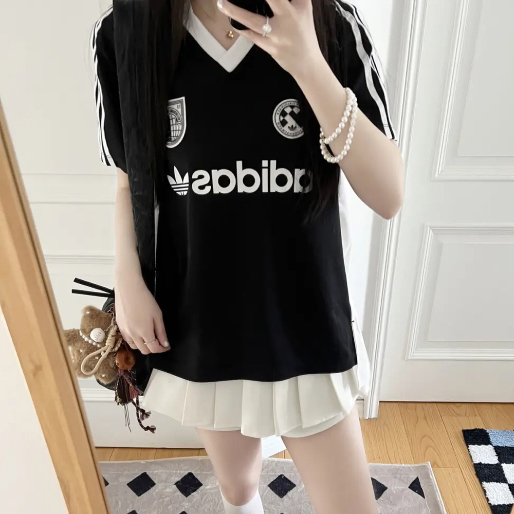 아디다스 우먼스 오리지널 R3CD 저지 카라 반팔 티셔츠 블랙 JZ6783 - 상세 이미지 5