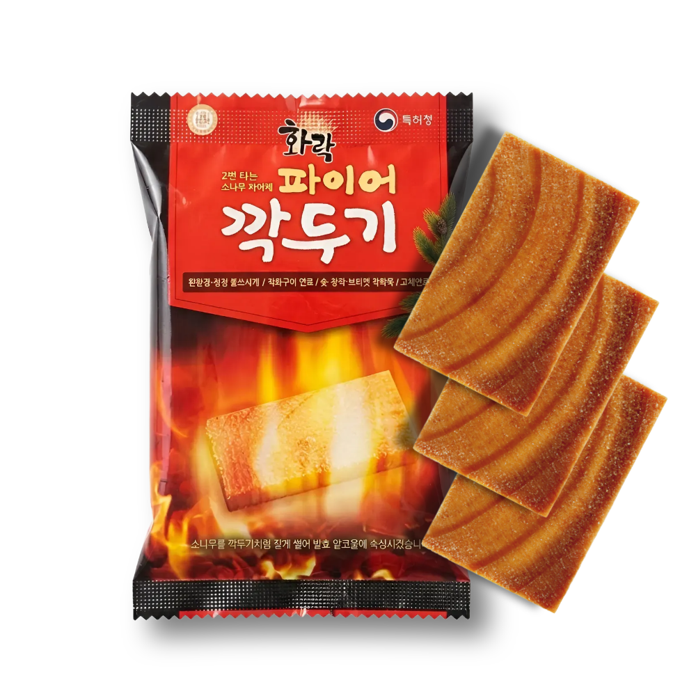화락 파이어깍두기 국산 소나무 착화제 대형 3개입 숯 장작 1팩