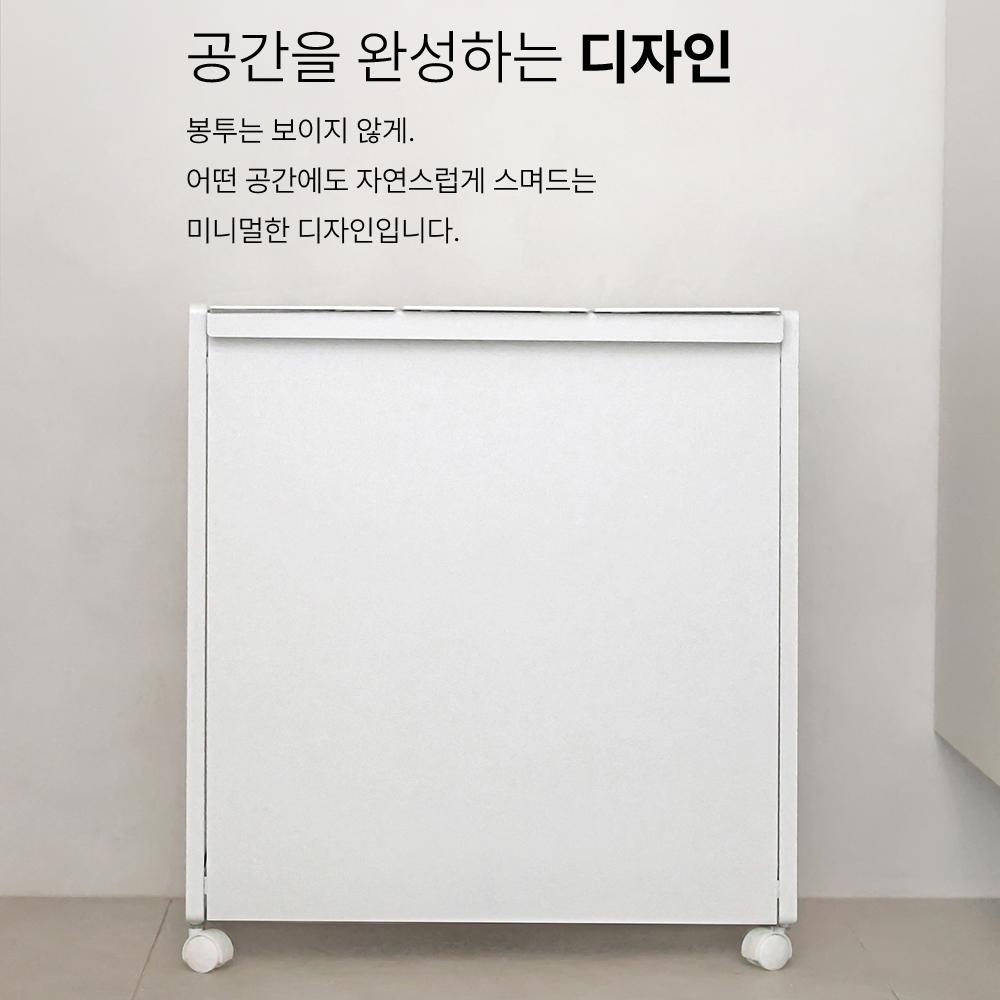 가정용 재활용 분리수거함 비닐 종이 대용량 업소용 철제 쓰레기통 20L 3칸 화이트 - 상세 이미지 3