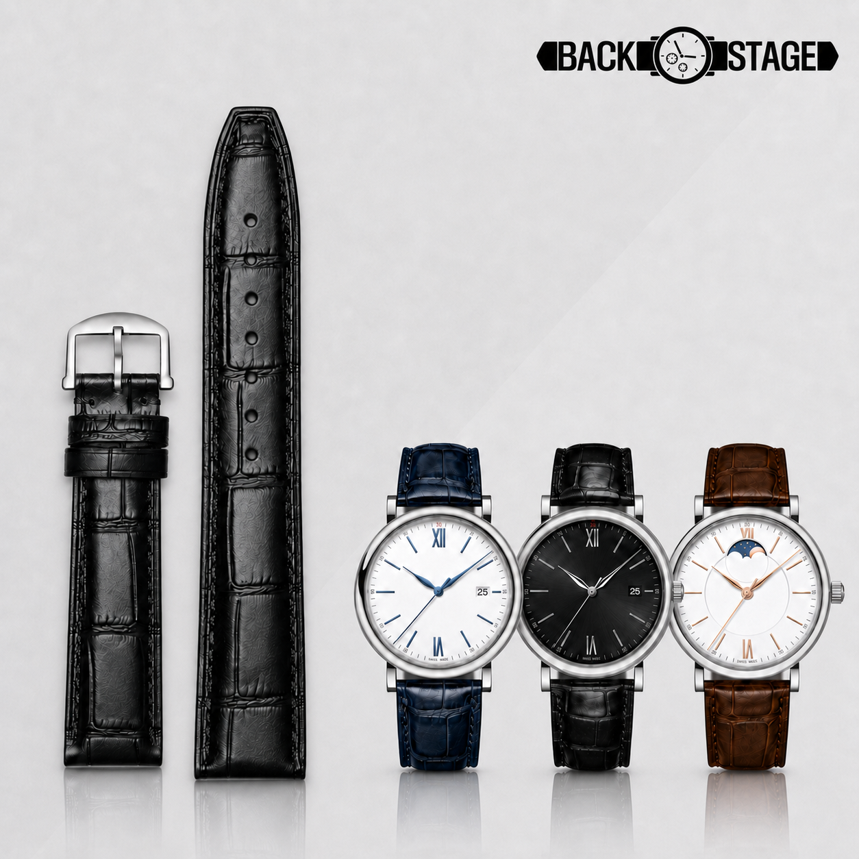 IWC 포르토피노 오토매틱 문페이즈 호환 20mm 소가죽 시계줄 스트랩 - 상품 이미지
