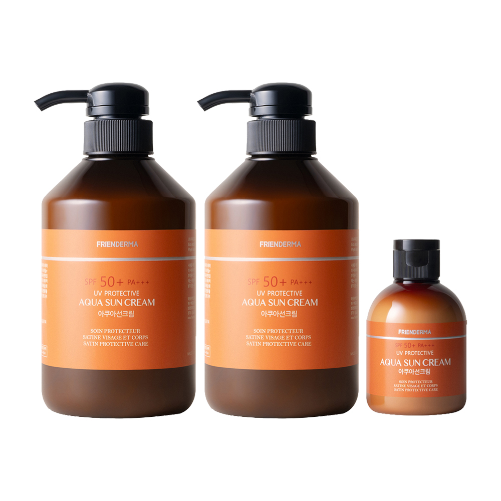 [1+1 구매 시 100ml 증정] 눈시림 없는 혼합자차 대용량 스포츠 선크림 UV프로텍티브 아쿠아 선크림 500ml, 2개 - 상품 이미지