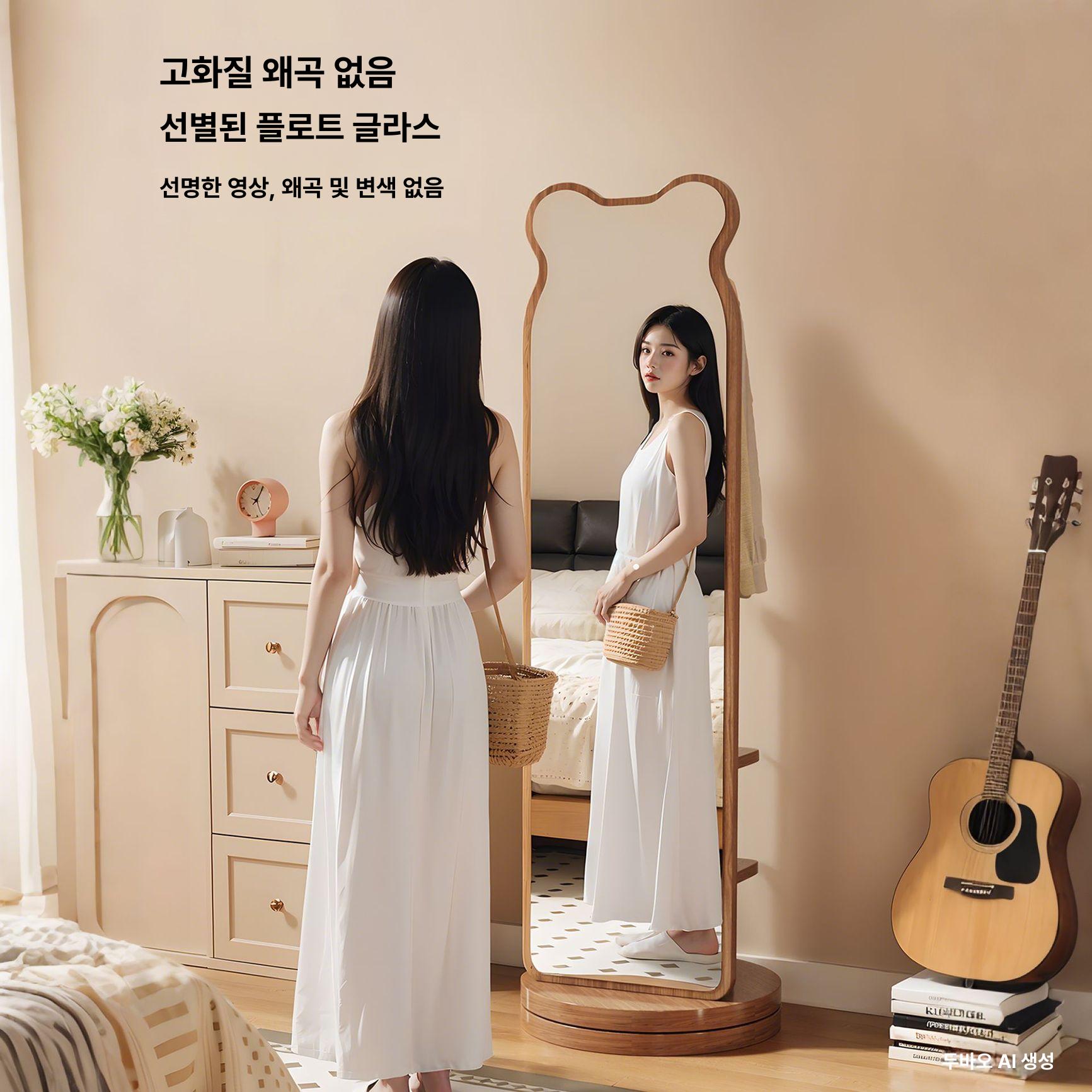 이동식 스탠드형 옷방 회전형 대형 방폭 초고화질 옷방용 월넛 166x36 - 상세 이미지 2
