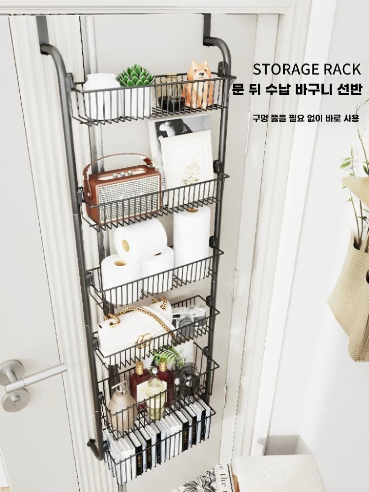 문걸이 수납선반 정리대 스탠드 틈새 공간활용 무타공 3층 - 상세 이미지 2