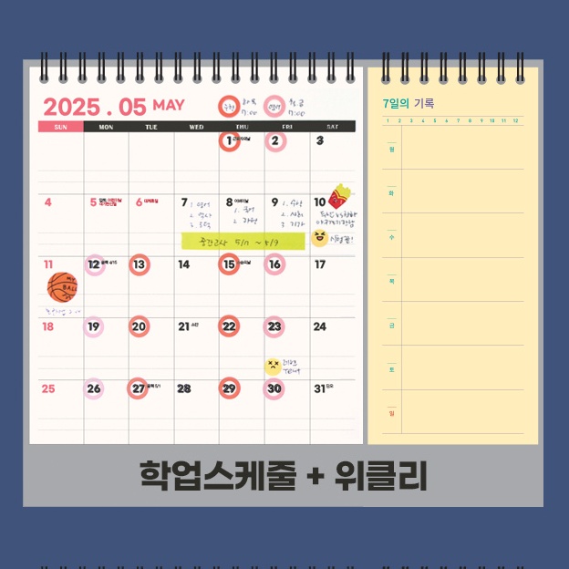 2027년 탁상달력 2027 책상달력 27년 위클리 스케줄 데스크캘린더 듀얼 하반기 이미지 6