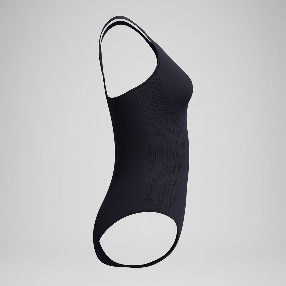 스피도 여성 스컬처 하이넥 컨투어 원피스 수영복 Anthracite 이미지 6
