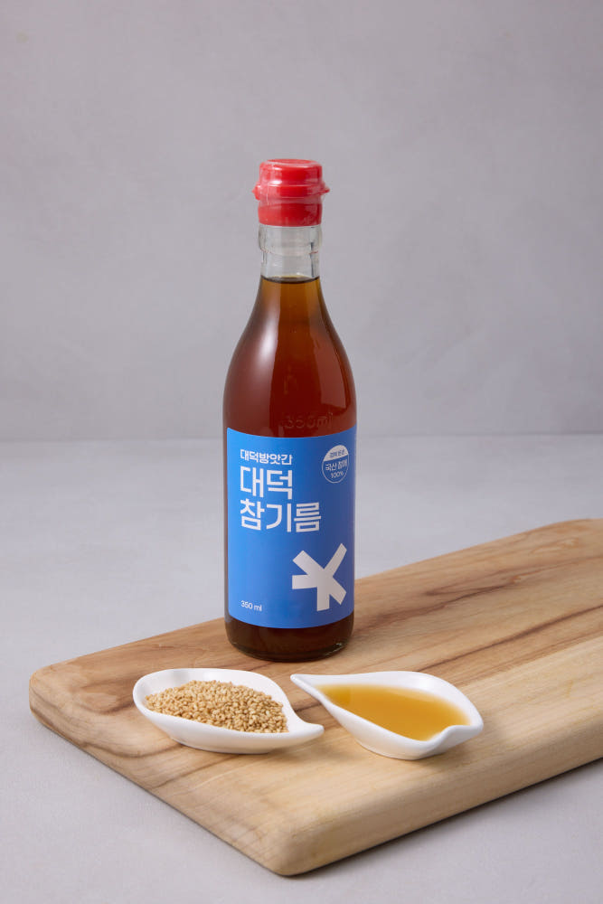 26년 햇참깨 풍미가 진한 국산 100% 참기름 350ml 1병 : 대덕 방앗간