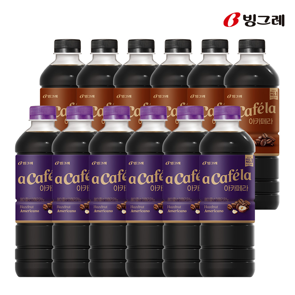 빙그레 아카페라 헤이즐넛 + 과테말라, 1L, 12개 - 상품 이미지