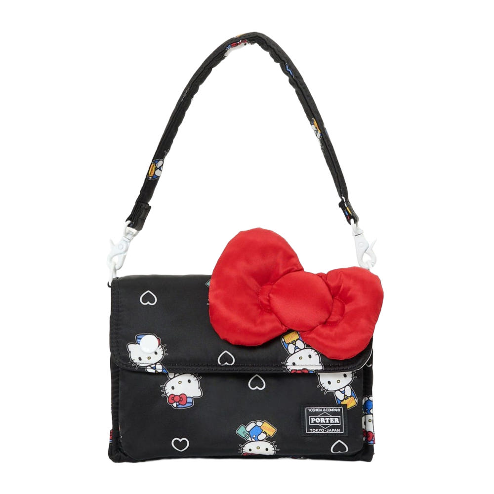[특가세일/한정수량] 요시다포터 X 헬로키티 숄더백 PARTY BAG 386-26905 블랙 재고보유 - 상품 이미지