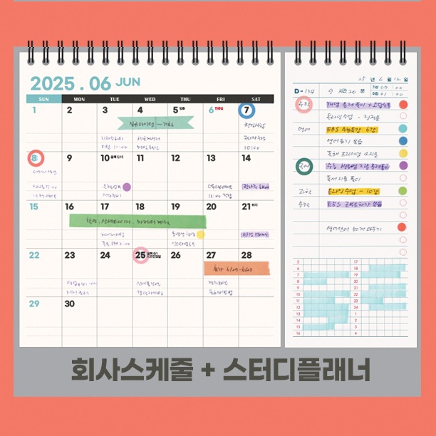 2027년 탁상달력 2027 책상달력 27년 스케줄 데스크캘린더 듀얼 스터디 하반기 - 상세 이미지 5