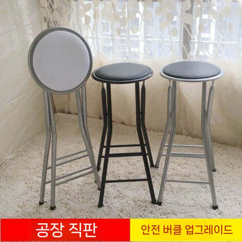 접이식 바의자 높은의자 체어 홈바 카운터 스툴 카페 70CM 블랙 - 상세 이미지 2