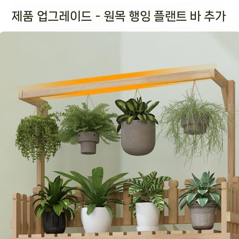 원목 화분 거치대 선반 식물 정리대 스탠드 화분랙 폭 50cm - 상세 이미지 3