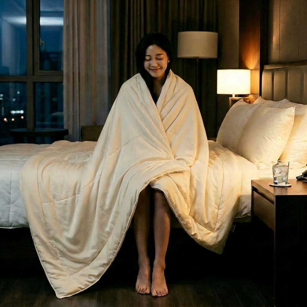 국내브랜드 엣지홈 1초 냉감이불 알러지케어 쿨 호텔여름이불 시원한 구름 간절기 차렵이불SS 이미지 6