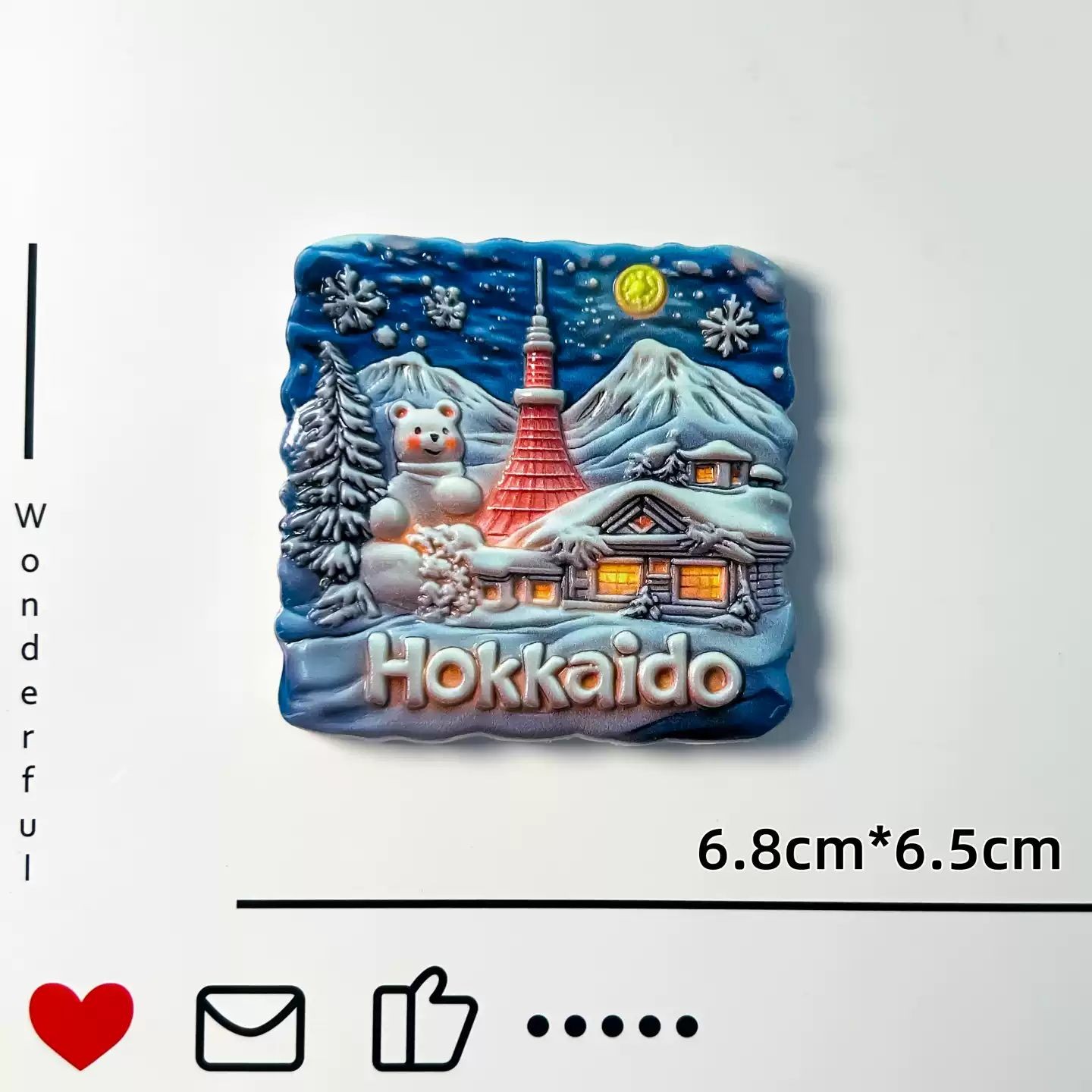 홋카이도 냉장고 자석 마그넷 일본 여행 기념 선물 겨울 풍경 인테리어 소품 장식 단일 상품 - 상세 이미지 4