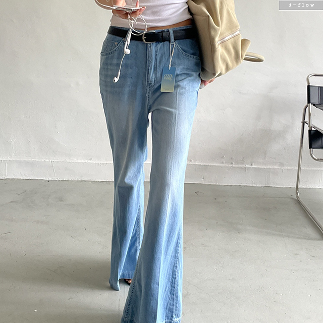 퍼슨 12수 쿨셀 부츠컷 연청 팬츠 1col S,M,L 봄 여름 데님 레직기 면 제이플로우 이미지 8