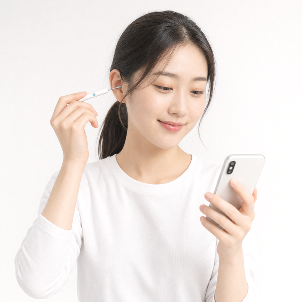 벨루아체 다빈다 내시경 귀이개 1세트 카메라 연동 스마트 귀내시경 촬영 귀청소 고급형 - 상세 이미지 3