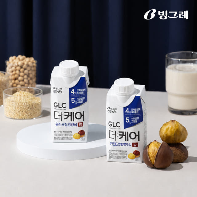 빙그레 GLC 더케어 완전균형영양식 밤맛, 200ml