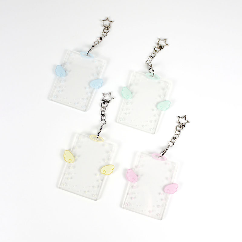 [popcorn] Angel Wings Acrylic Photocard Holder, Wishcore Angelcore Keyring