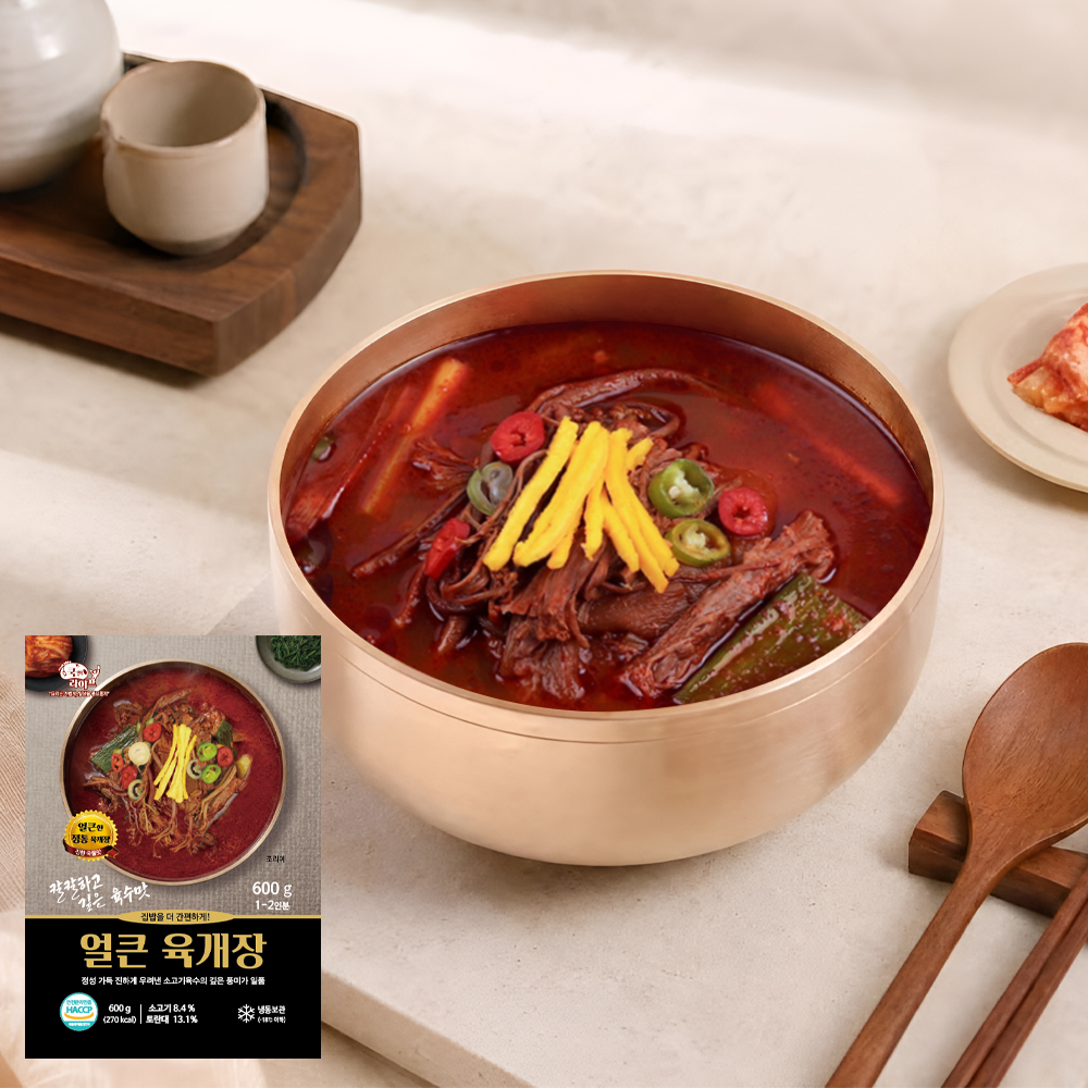 NEW 쿡앤라이프 호텔식 진한 얼큰육개장 600g 10팩, 감자수제비 선물 - 상품 이미지