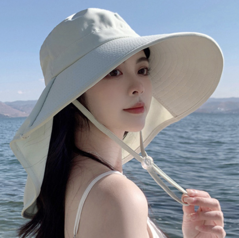 넥커버선캡 여성 와이드벙거지 햇빛가리개모자 - 상품 이미지