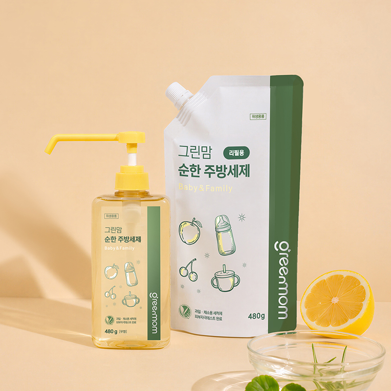 그린맘 순한 젖병세정제 세트 주방세제 - 상품 이미지