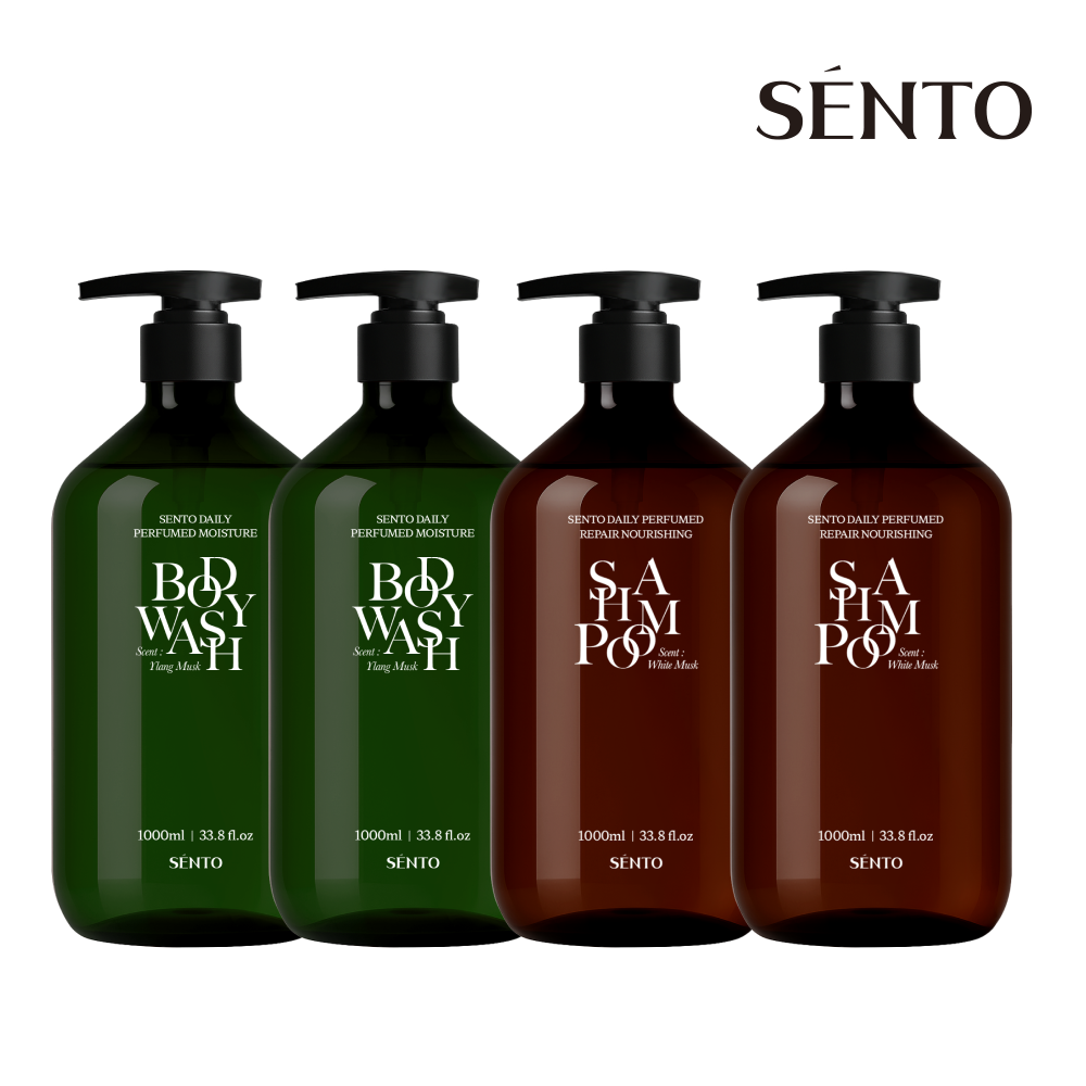 [샴푸+바디 세트] 센토 데일리 퍼퓸드 샴푸 1000ml 2개+바디워시 1000ml 2개 - 상품 이미지