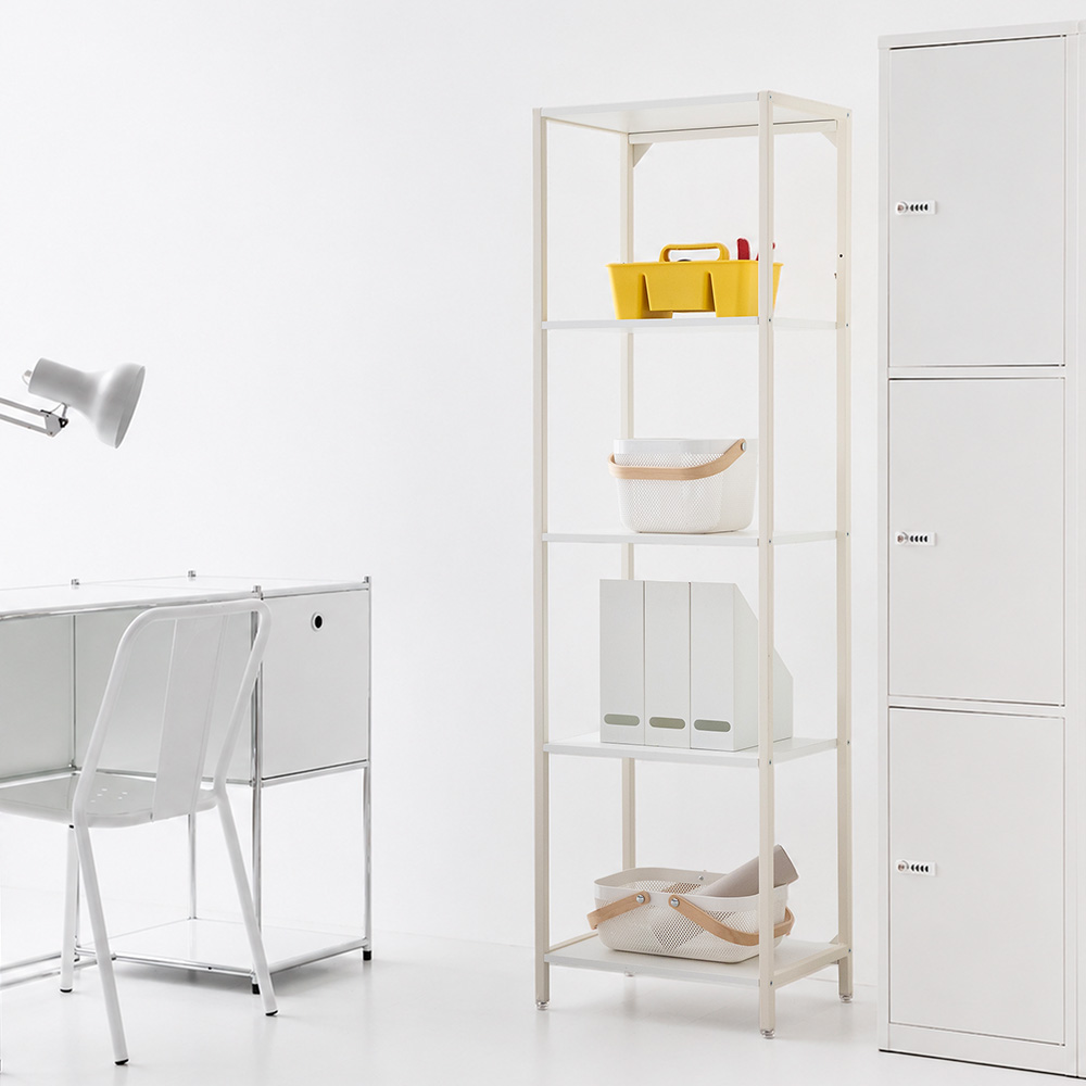 TETOS 선반 509 좁은 509mmx360mmx1750mm, 5단, 화이트 0908.6688 이미지 8